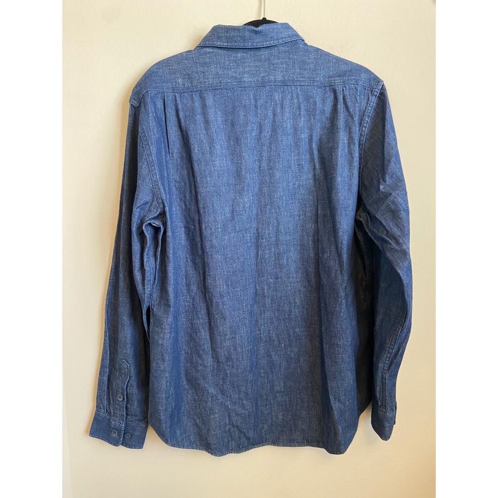 The Normal Brand Danny Denim Shirt Blue Long Sleeve Button Up Size Large - Picture 6 of 6